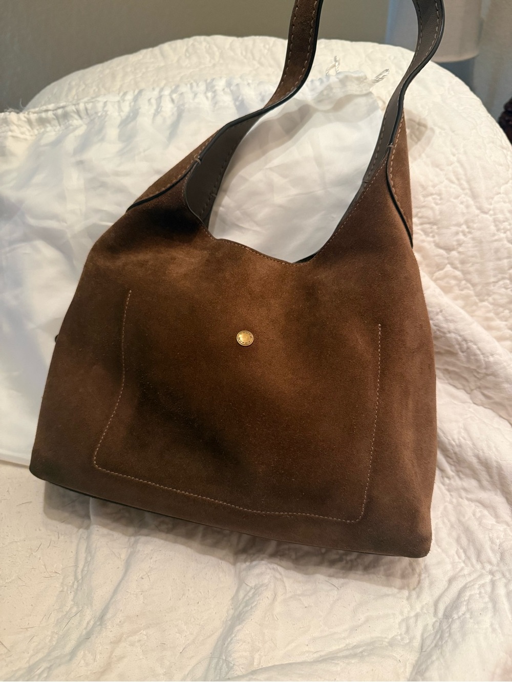 COACH Brooklyn 28 Tobacco Suede Shoulder Bag - Picture 3 of 6